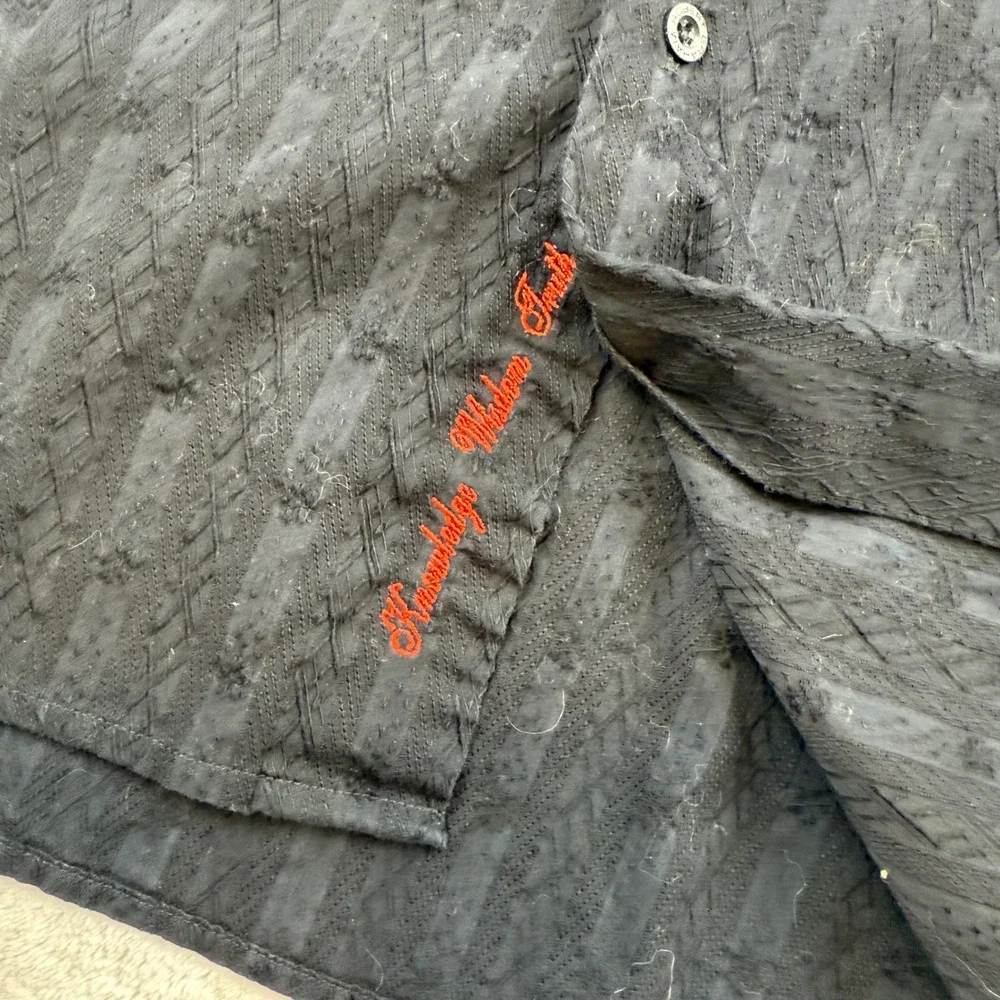 Robert Graham 2XL Black Striped Textured Long Sleeve‎ Button Down Shirt